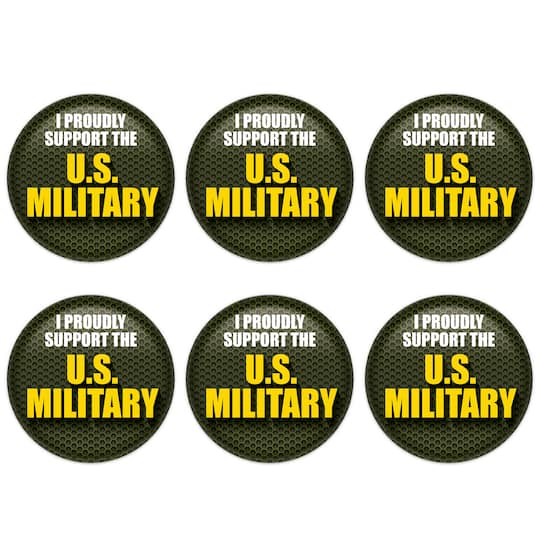 Beistle 2" I Proudly Support The U.S. Military Buttons